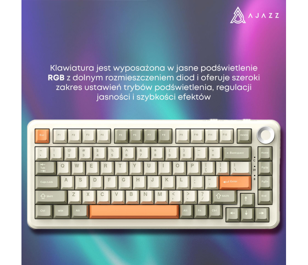 Ajazz AK820MAX Retro Colour Flying Fish Switch 8000 mAh - 1536368 - zdjęcie 11